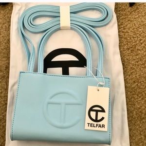 Small pool blue Telfar bag